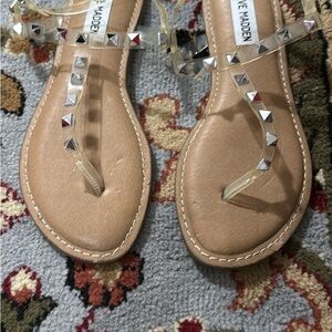 Steve Madden Tan Studded Sandals